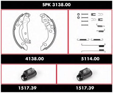 ROADHOUSE SPK 3138.00 Brake Set, drum brakes